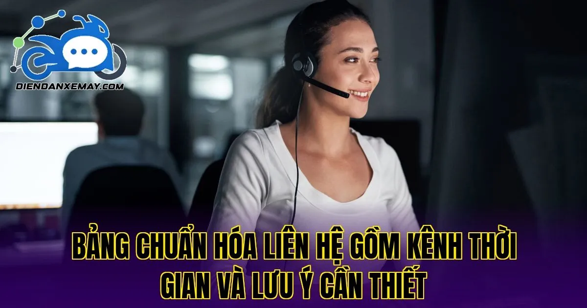 Bảng chuẩn hóa liên hệ gồm kênh thời gian và lưu ý cần thiết