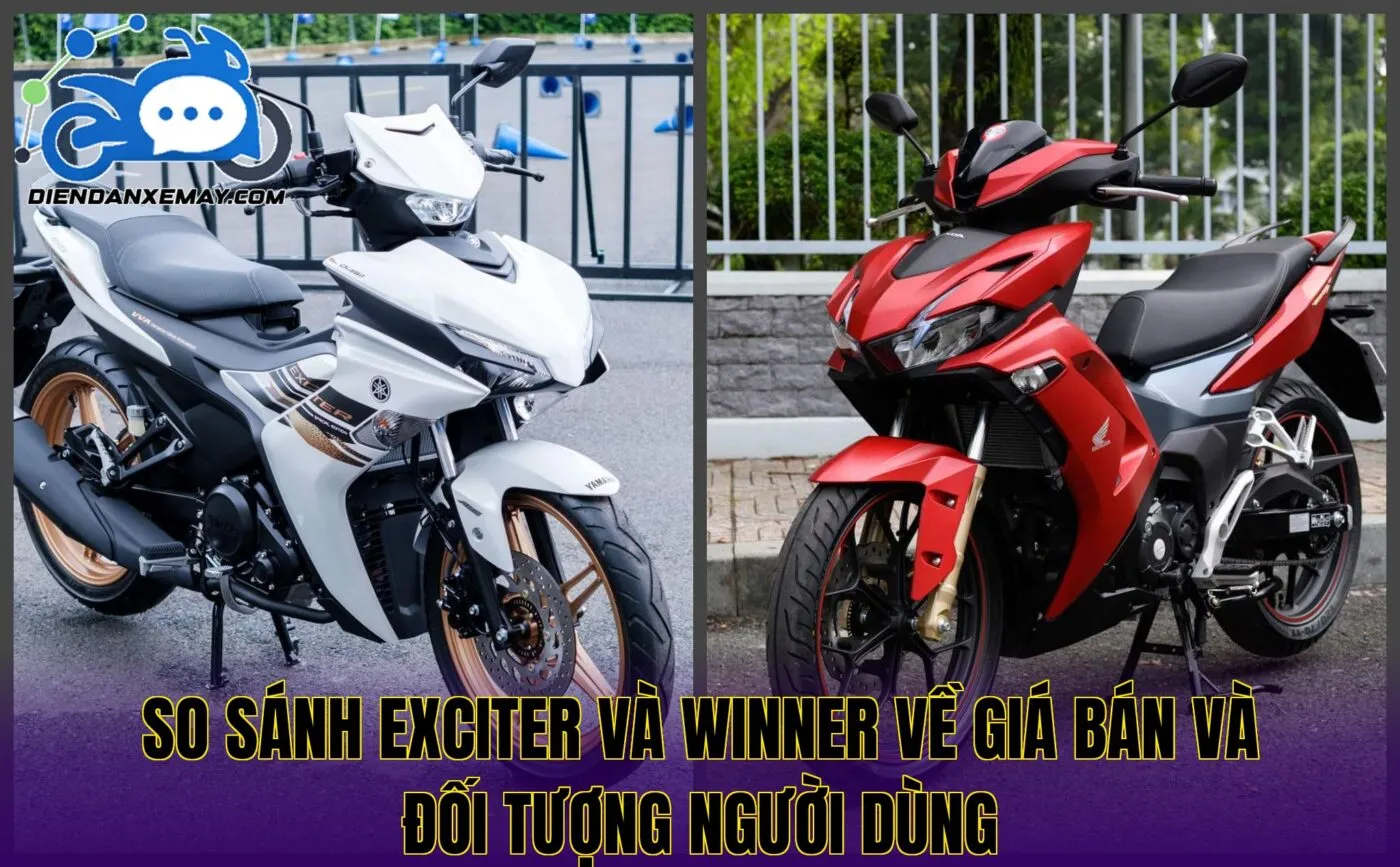 So sánh Exciter và Winner về giá bán và đối tượng người dùng