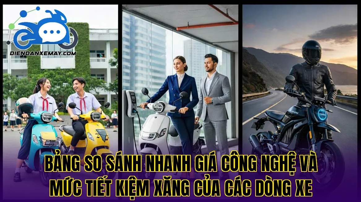 Bảng so sánh nhanh giá công nghệ và mức tiết kiệm xăng của các dòng xe