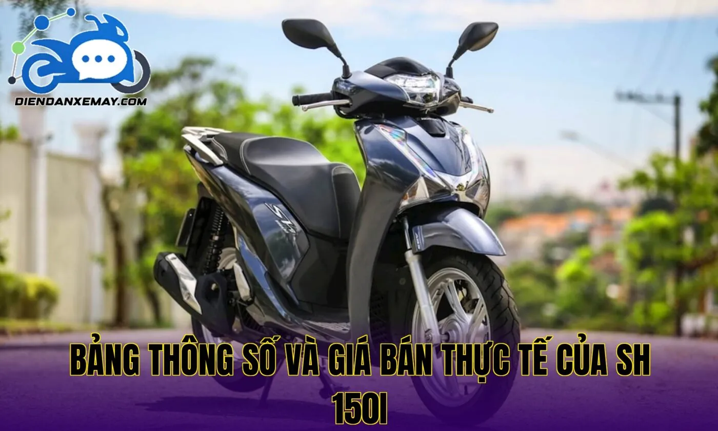 Bảng thông số và giá bán thực tế của sh 150i