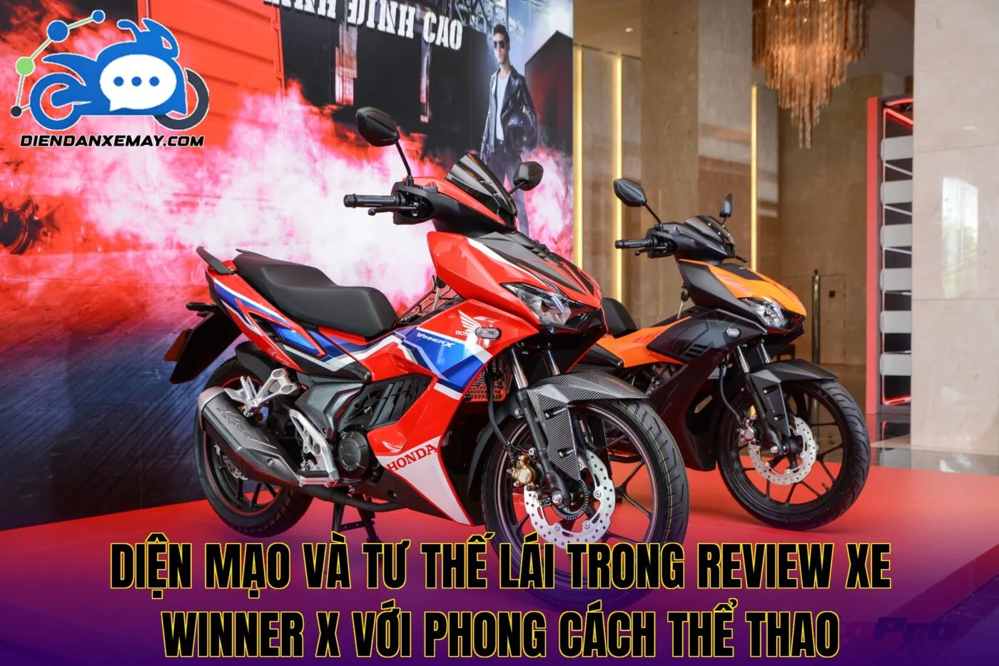 Diện mạo và tư thế lái trong review xe Winner X với phong cách thể thao