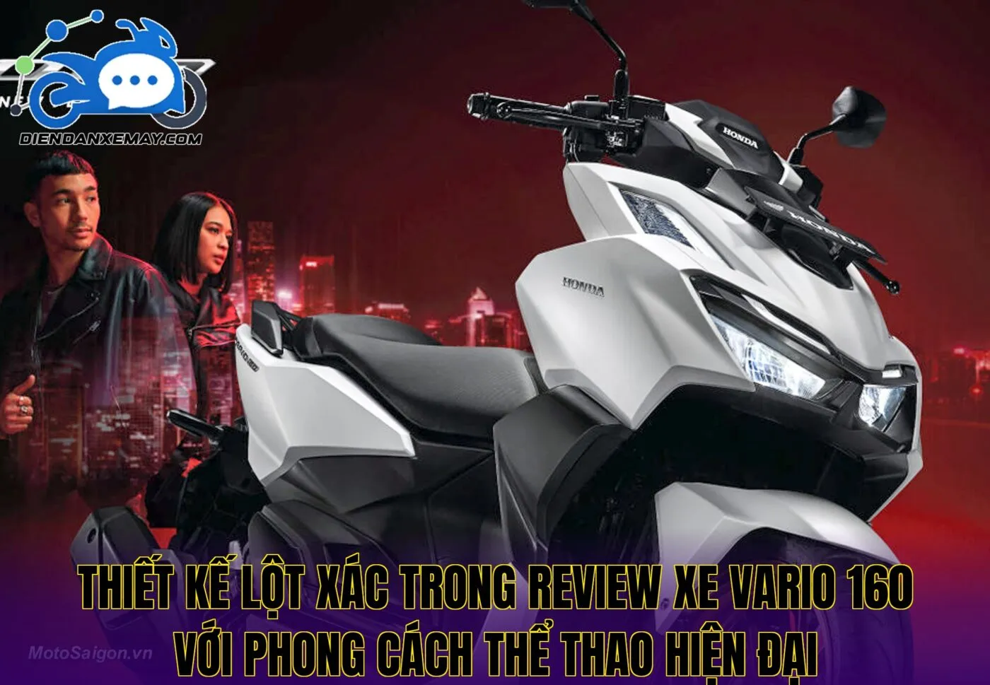 Thiết kế lột xác trong review xe Vario 160 với phong cách thể thao hiện đại