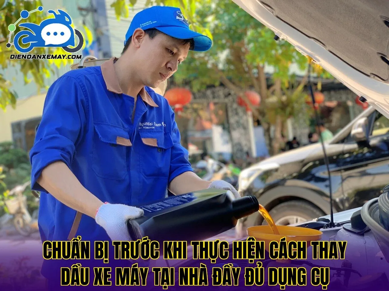 Chuẩn bị trước khi thực hiện cách thay dầu xe máy tại nhà đầy đủ dụng cụ