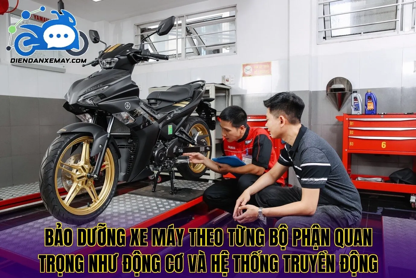 Bảo dưỡng xe máy theo từng bộ phận quan trọng như động cơ và hệ thống truyền động